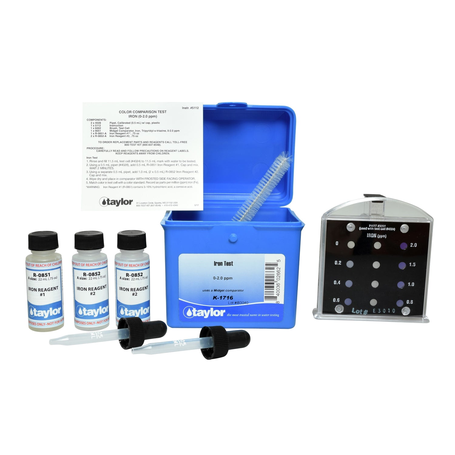 Midget Comparator, Iron, Tripyridyl-s-triazine, 0-2.0 ppm