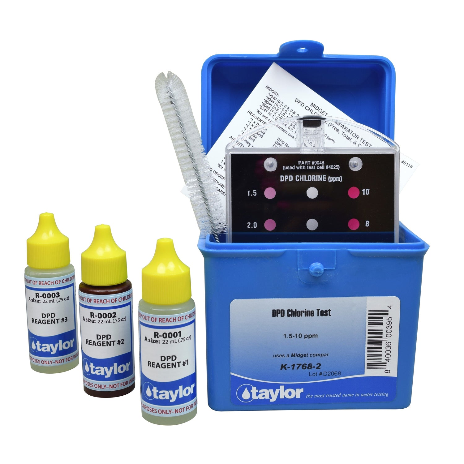 Midget Comparator, Chlorine (free/total), DPD, 1.5-10 ppm