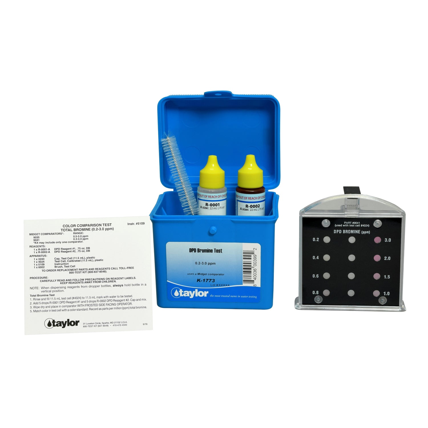 Midget Comparator, Bromine (total), DPD, 0.2-3.0 ppm