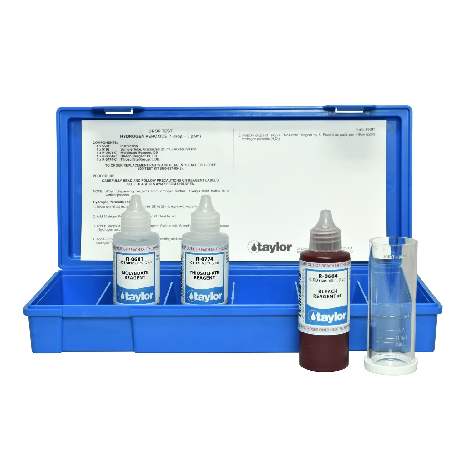 Drop Test, Hydrogen Peroxide, Iodometric, 1 drop = 5 ppm, 2 oz