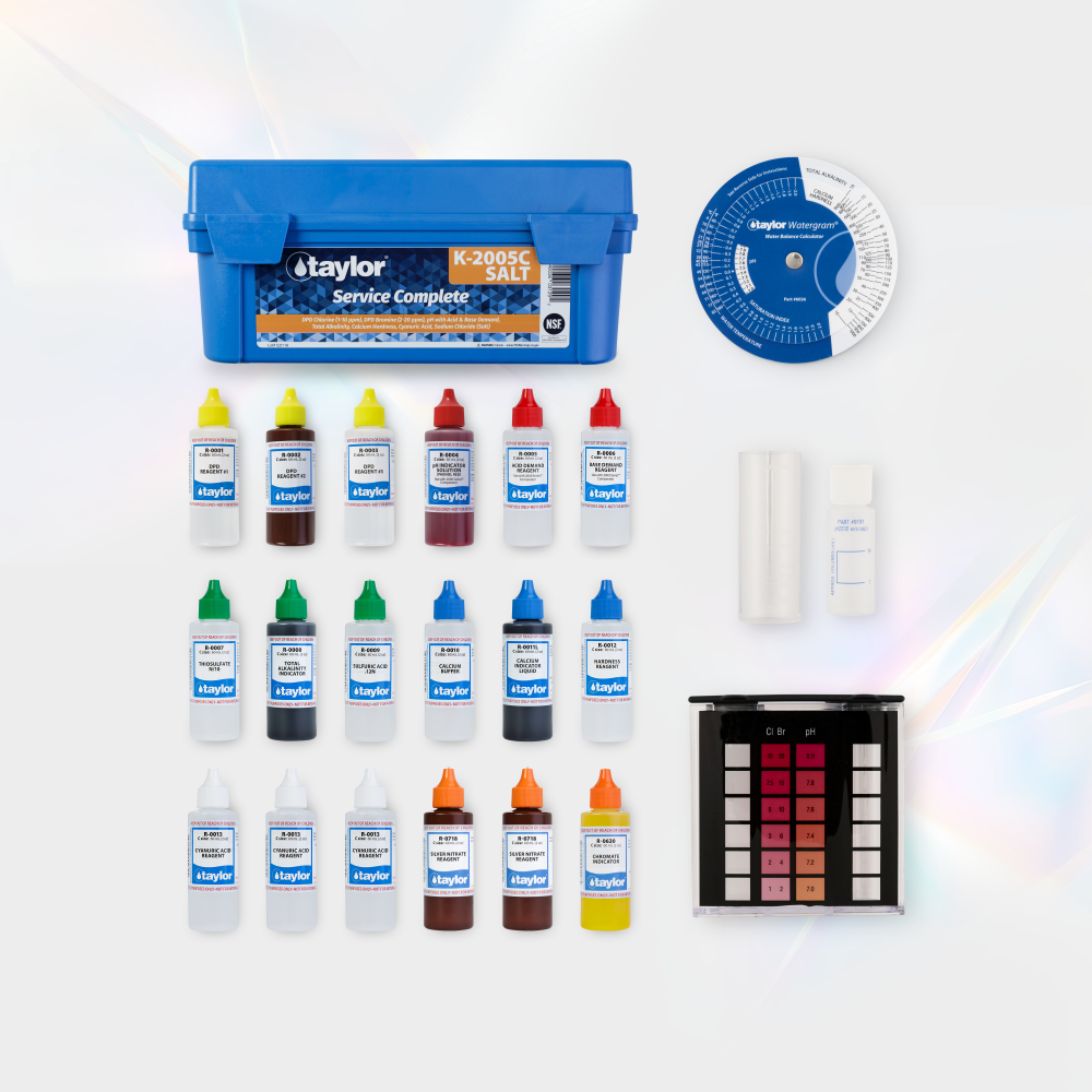A complete test kit K-2005C Salt for pool and spa water quality testing