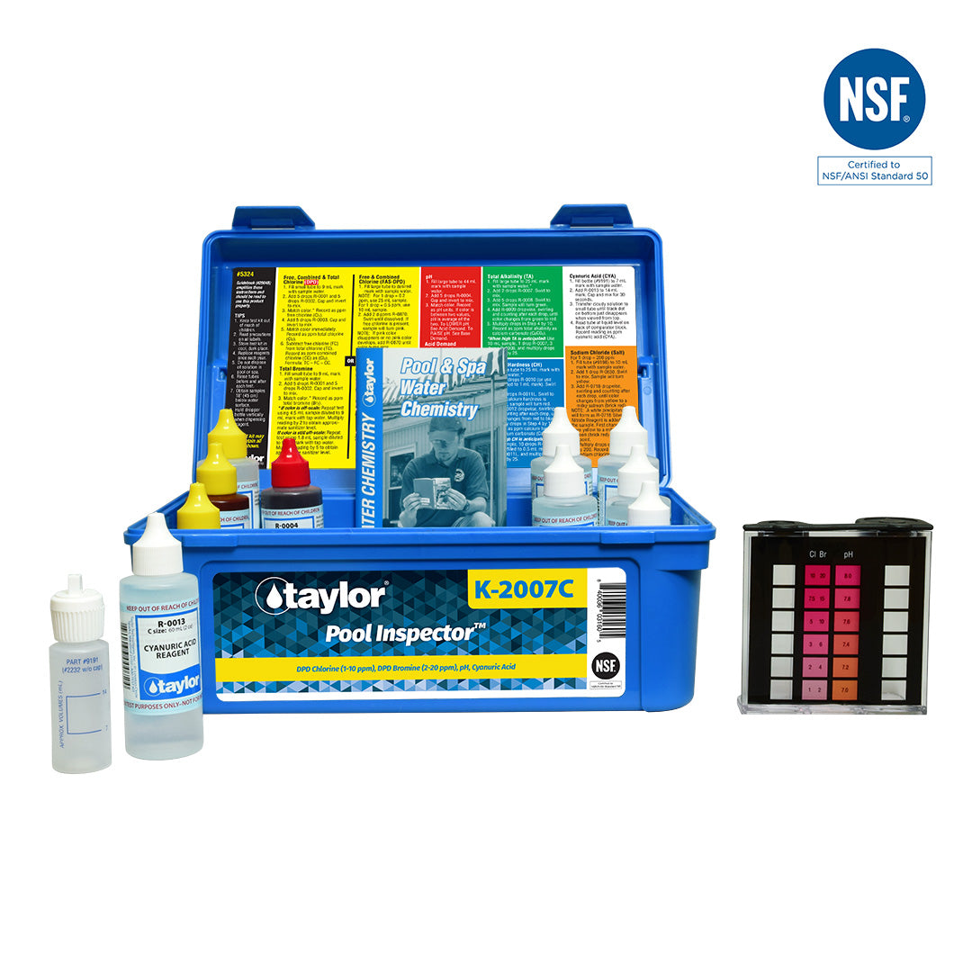 Pool Inspector™ kit for Chlorine/Bromine, pH, CYA (DPD–high range) (2 oz bottles)