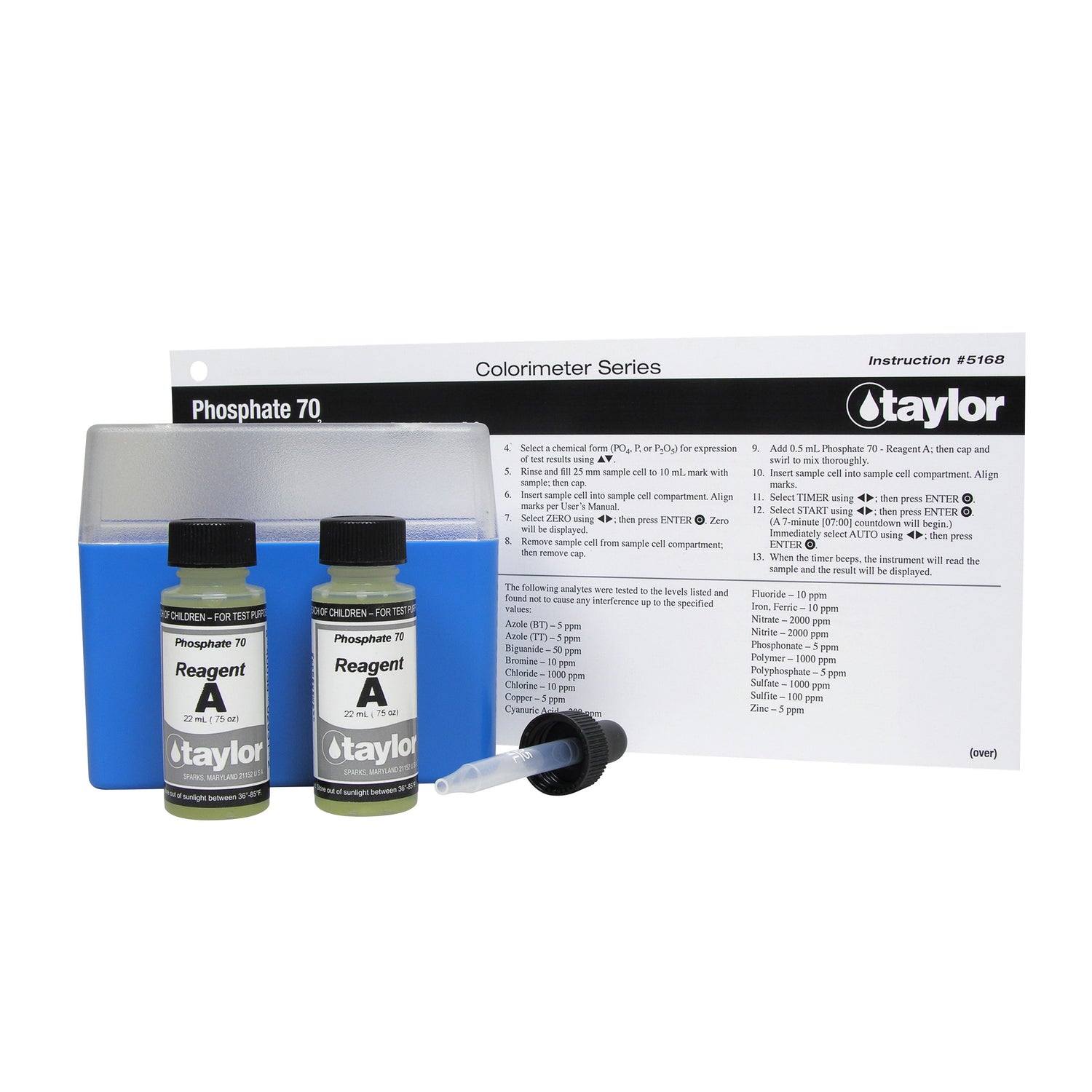 Colorimeter Reagent Pack, Phosphate, Molybdovanadate, 0-70.0 ppm