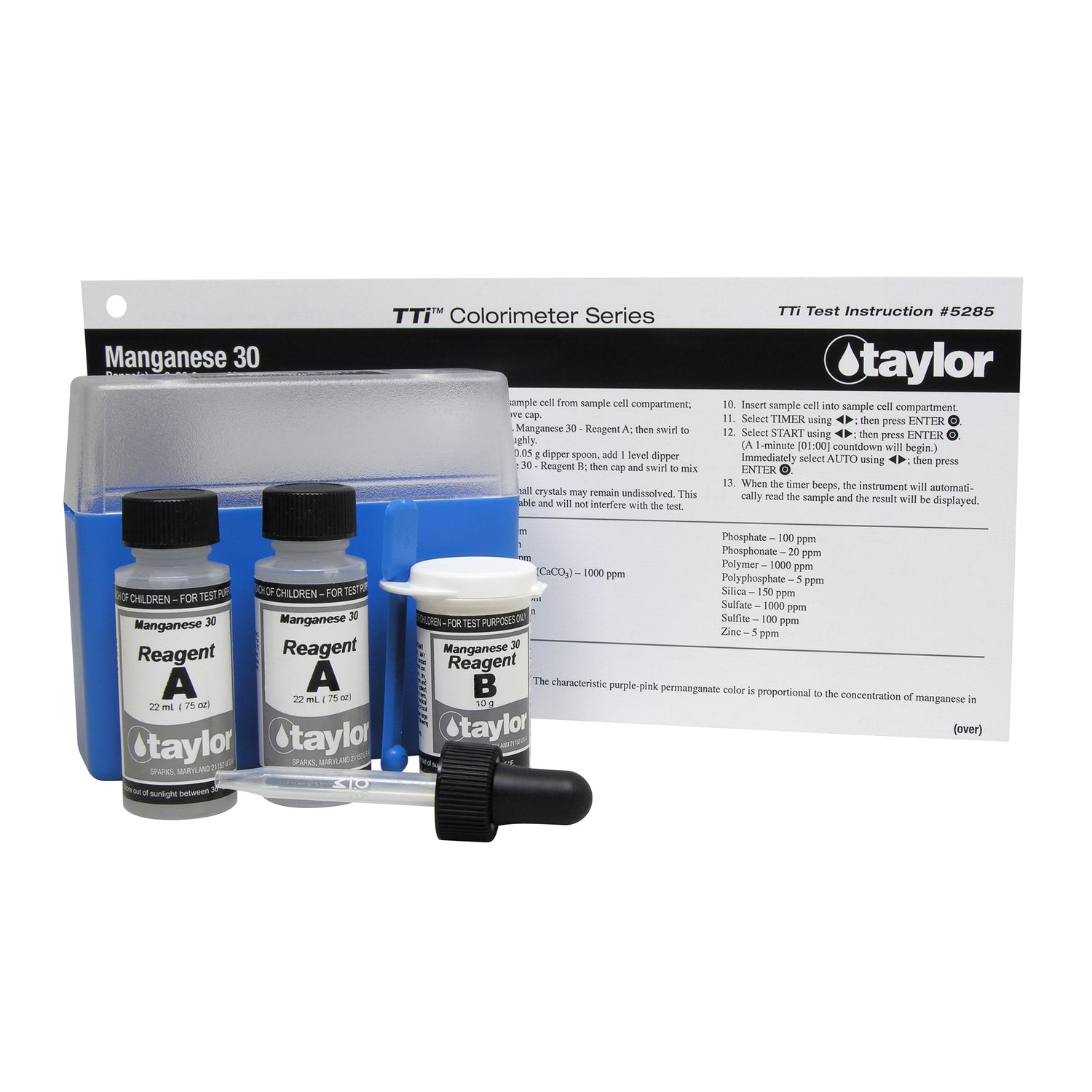 Colorimeter Reagent Pack, Manganese, Persulfate, 0-30.0 ppm