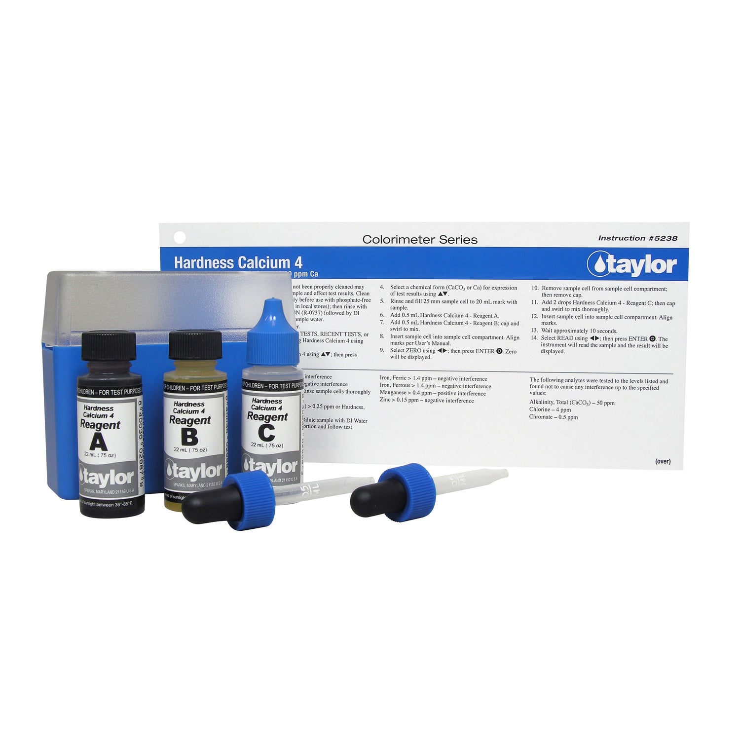 Colorimeter Reagent Pack, Hardness (calcium), Calmagite, 0-4.00 ppm