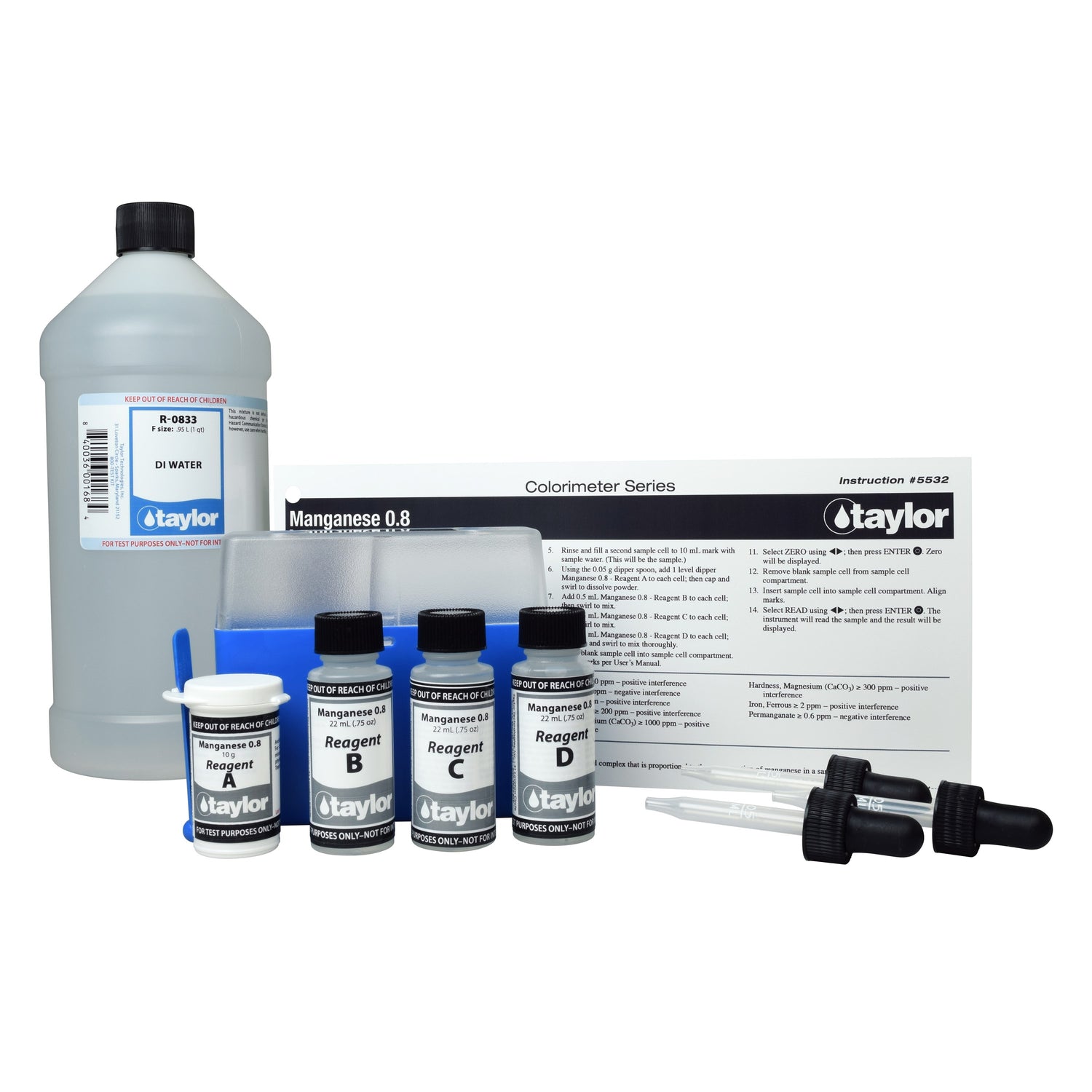 Colorimeter Reagent Pack, Manganese, PAN, 0-0.8 ppm