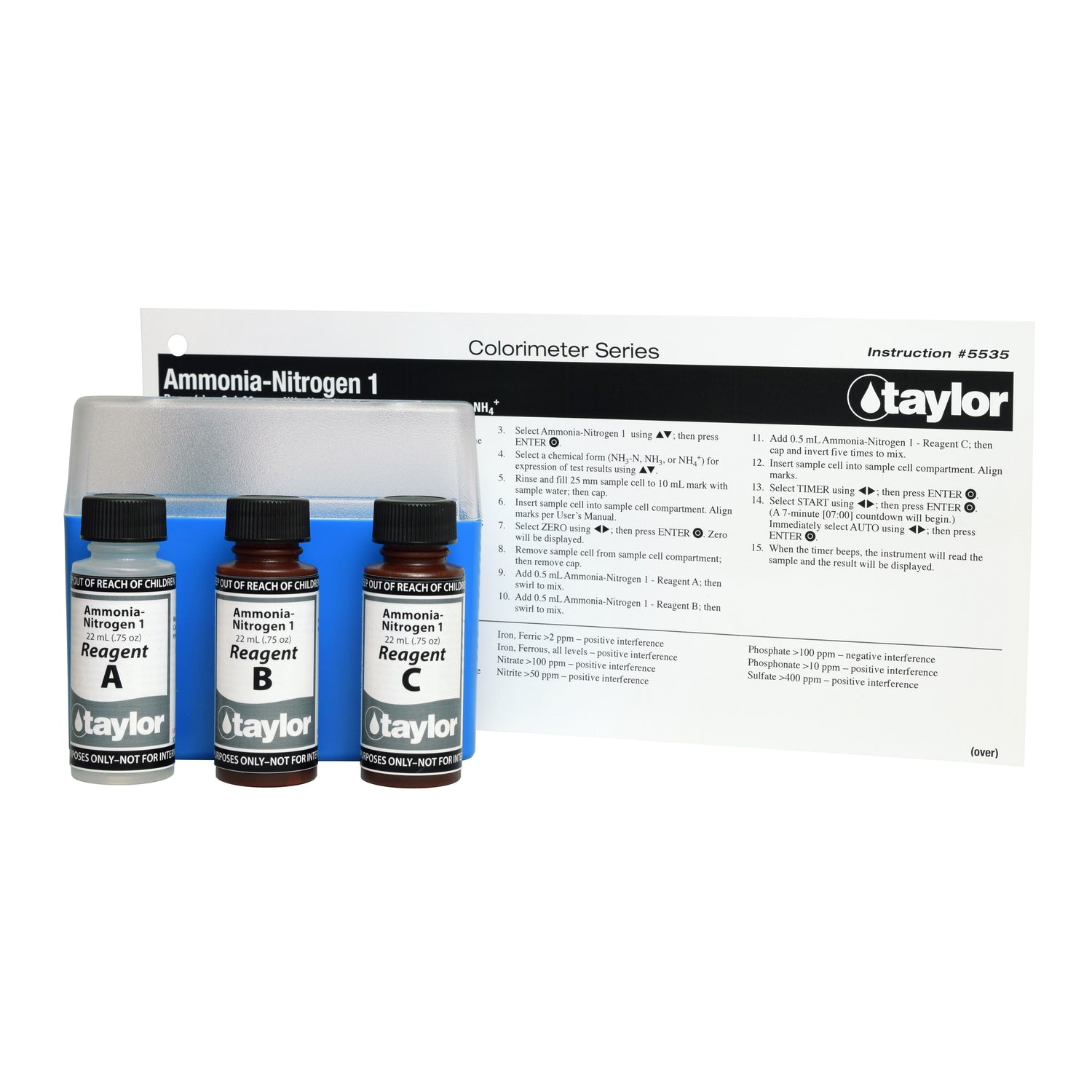 Colorimeter Reagent Pack, Ammonia-Nitrogen, Salicylate, 0-1.00 ppm <6 month shelf life
