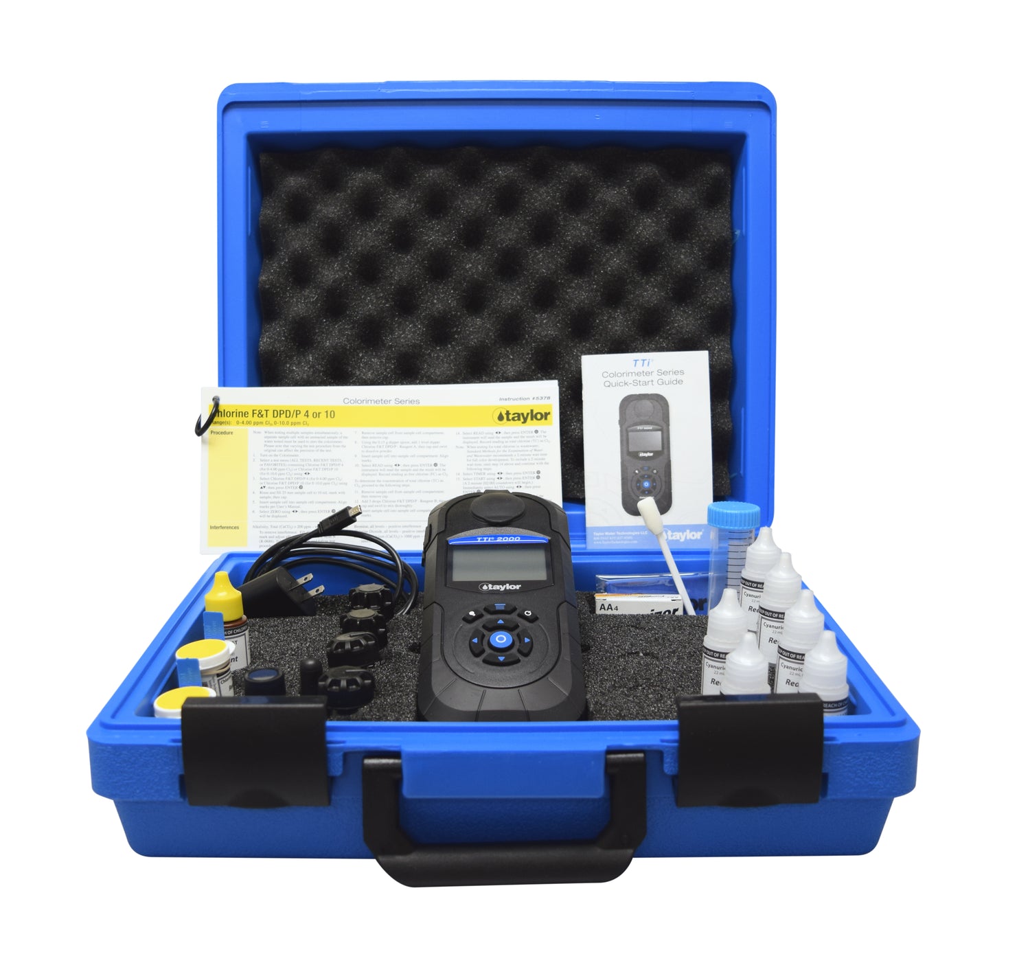 Pool Inspector™ Colorimeter kit for Chlorine, pH, CYA (DPD) (.75 oz bottles)