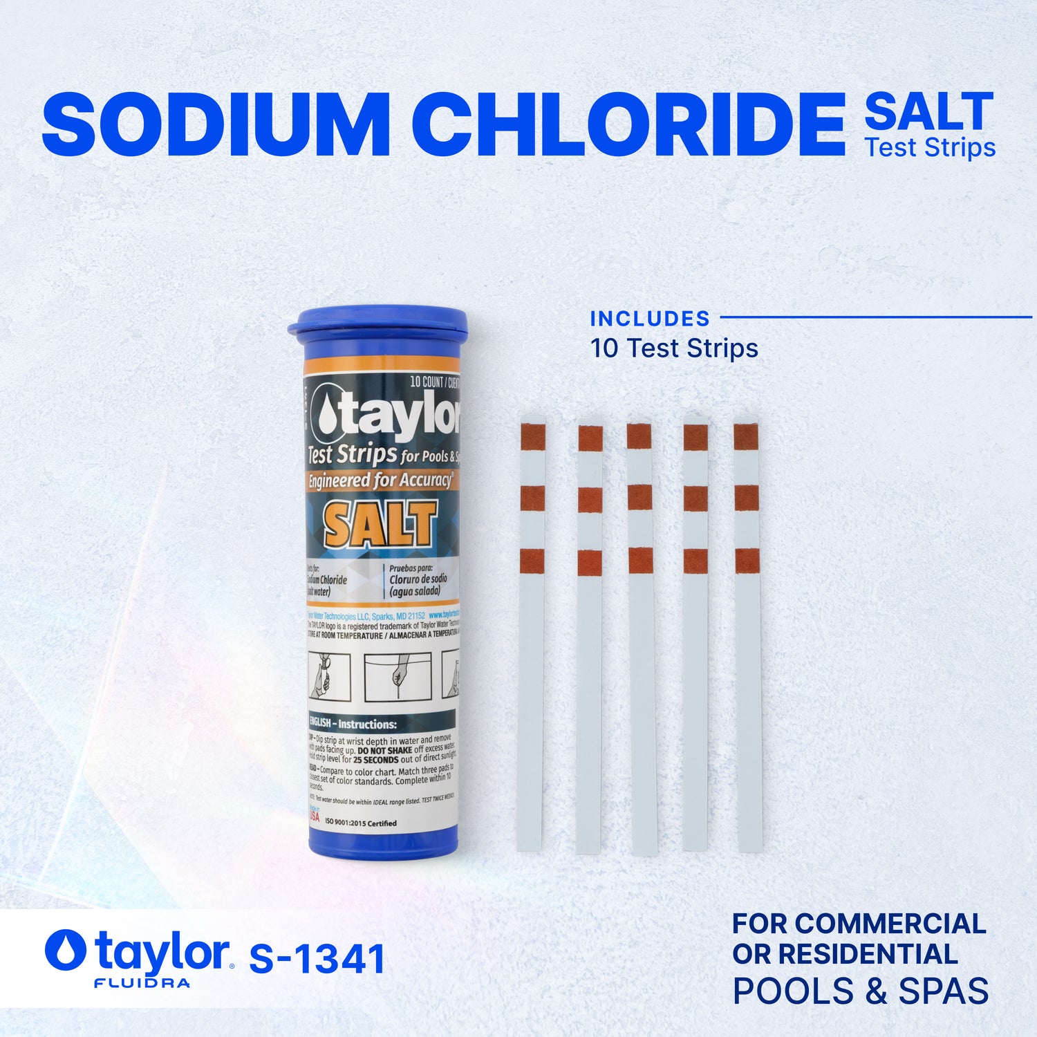 Salt Test Strips for Pools & Spas, 12-pack
