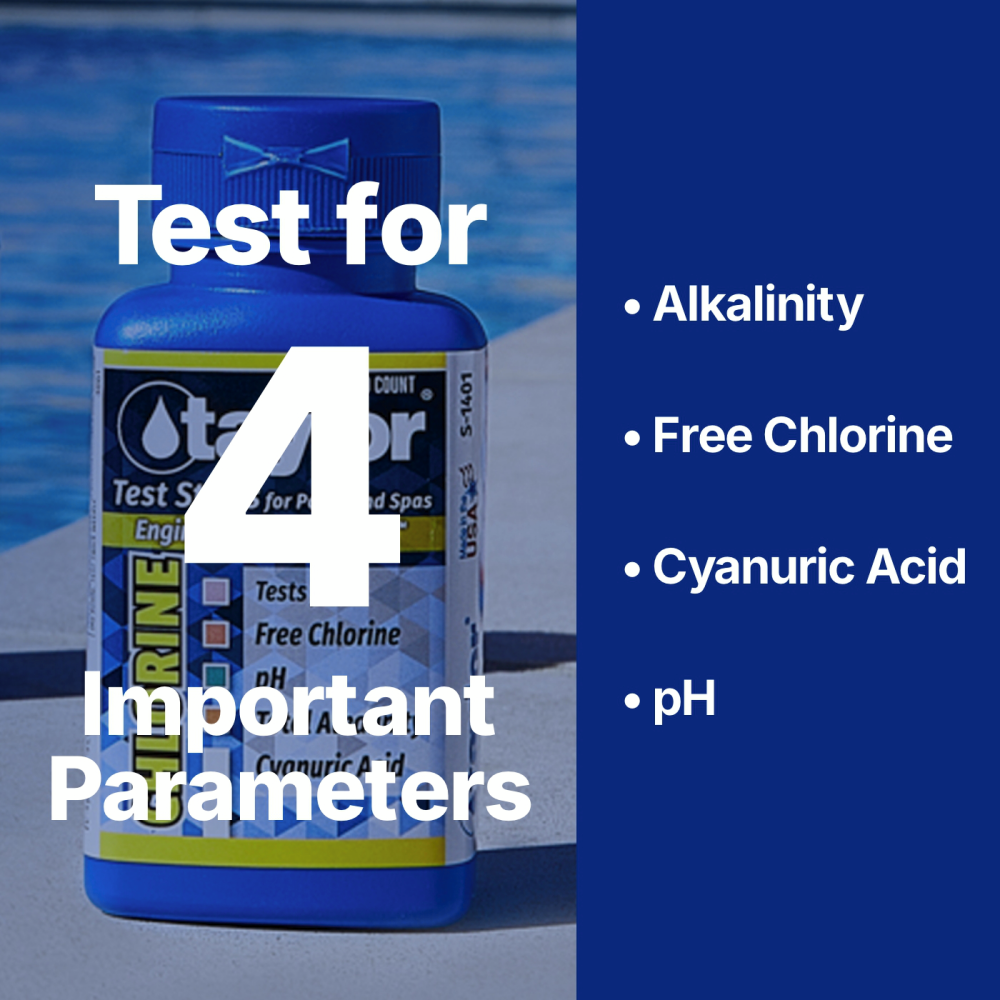 Chlorine Test Strips for Pools & Spas