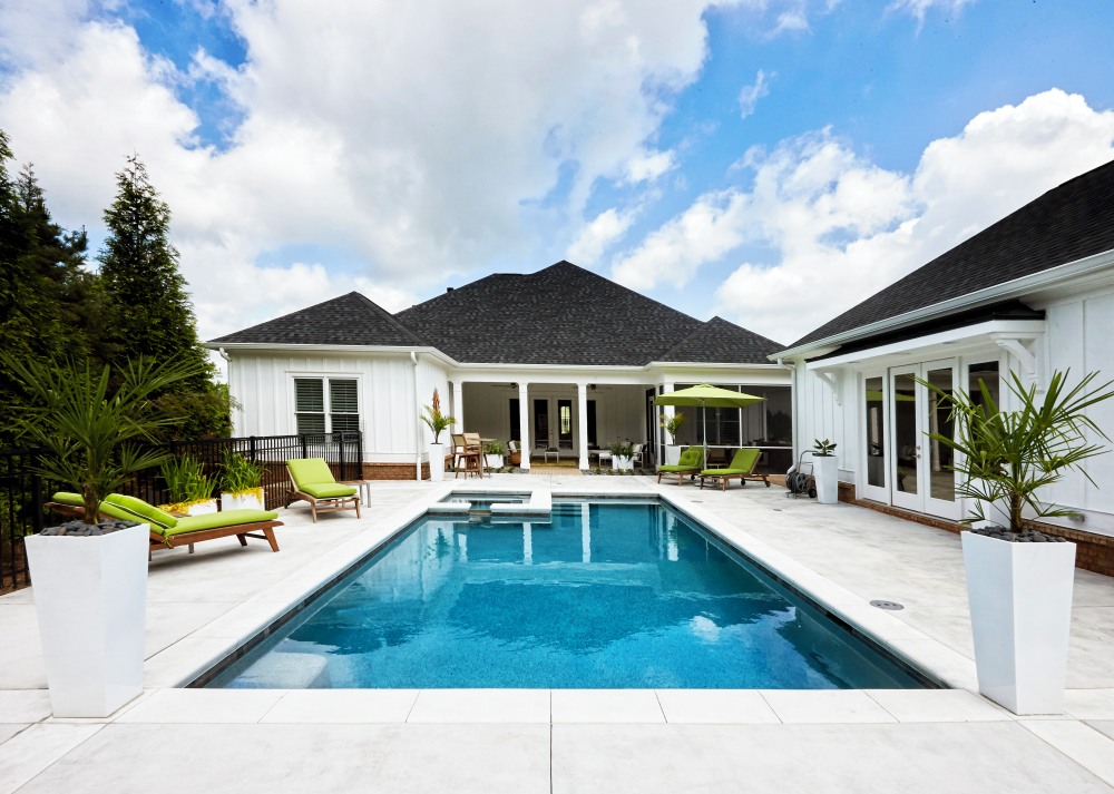clean pool with balanced water