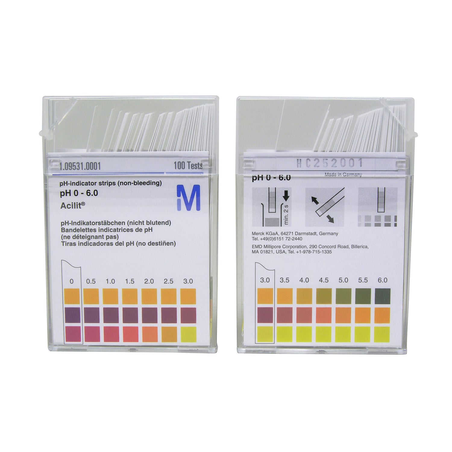 Test Paper, pH, 0-6, colorpHast®, 100 strips