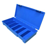 Case, Drop Test, Ribbed, fits 22 mL/60 mL bottles, 11.5" w x 5.125" d x 2" h, plastic, blue