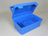 Case, Multipurpose, Ribbed w/ compartments, fits 22 mL/60 mL bottles, 11"x7.25"x5.125h,plastic,blue