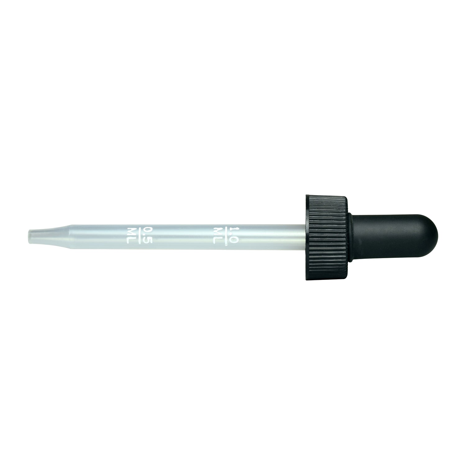 Pipet (eye dropper), Calibrated (0.5 mL & 1.0 mL) w/ 20 mm cap, plastic
