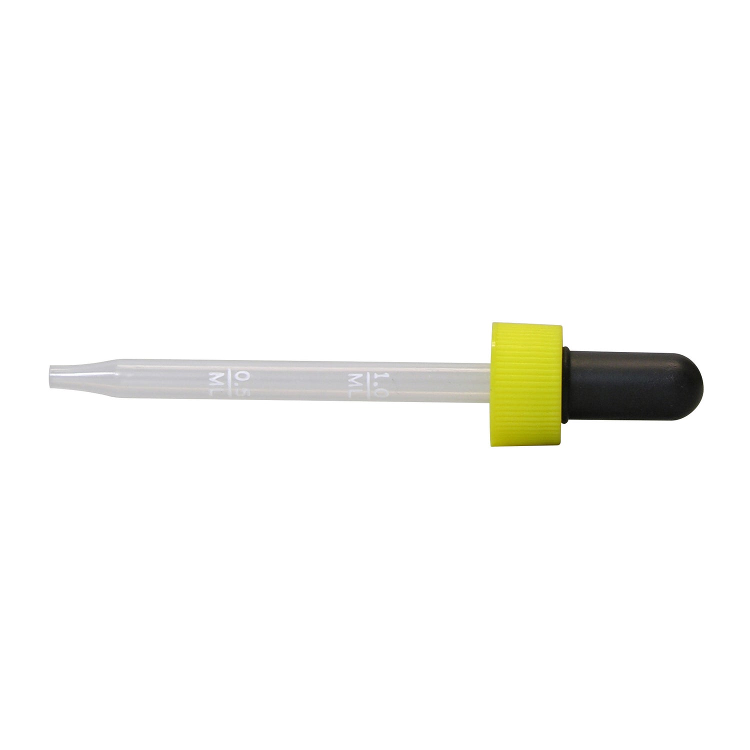 Pipet (eye dropper), Calibrated (0.5 & 1.0 mL) w/ yellow cap, plastic