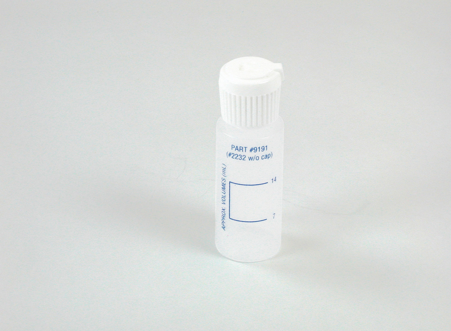 Bottle, Calibrated (7 & 14 mL), .75 oz w/ dispenser cap, plastic (for CYA)