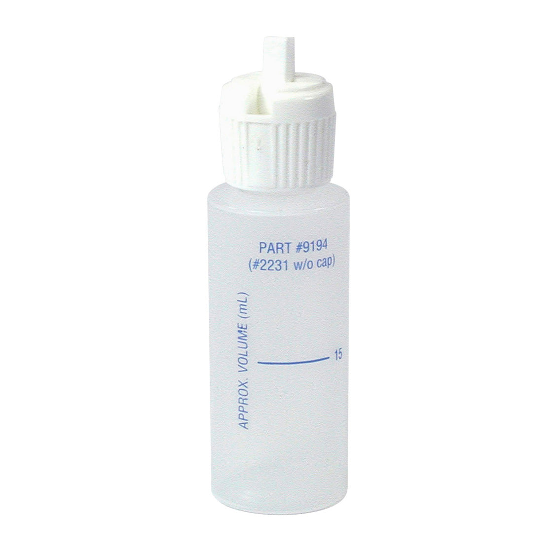 Bottle, Calibrated (15 mL), 1 oz w/ dispenser cap, plastic (for CYA)
