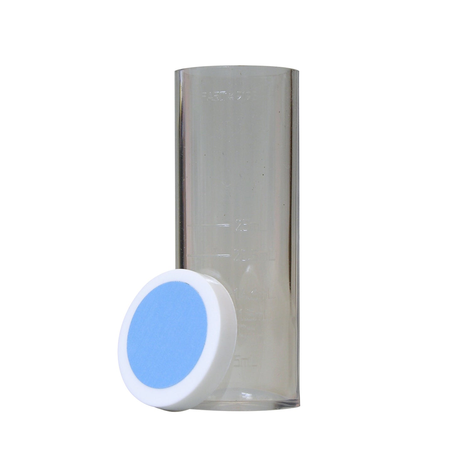 Sample Tube, Graduated (25 mL) w/ cap & light blue dot, plastic