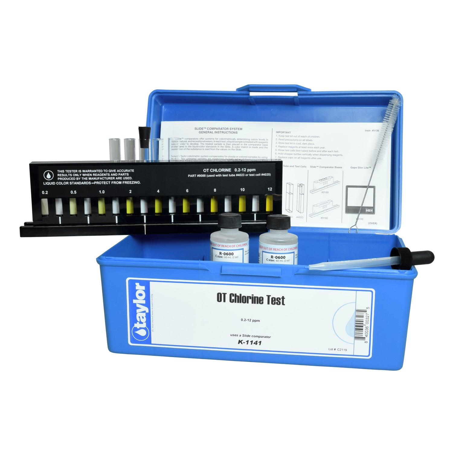 Slide Comparator, Chlorine (total), OT, 0.2-12 ppm
