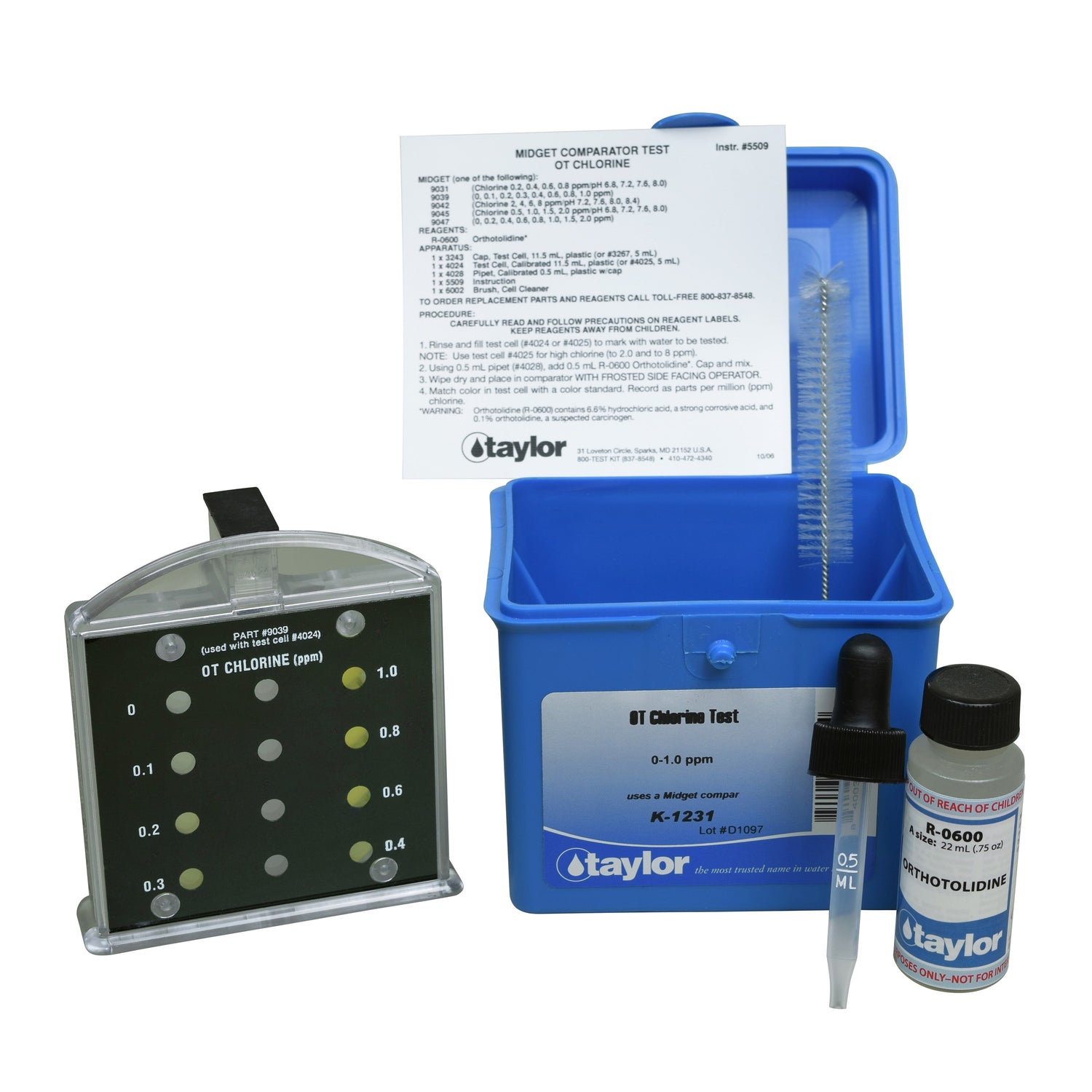 Midget Comparator, Chlorine (total), OT, 0-1.0 ppm