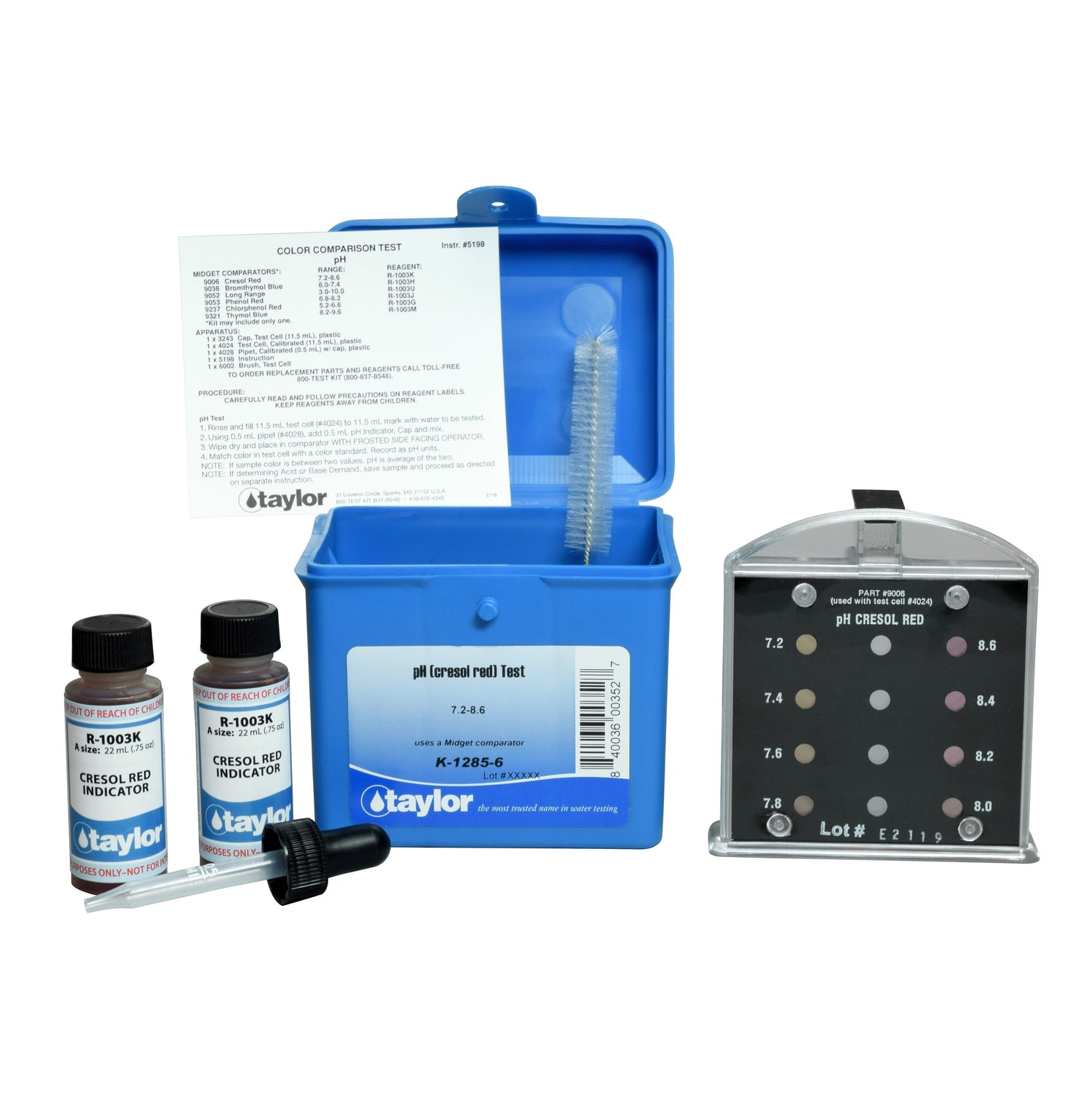 Midget Comparator, pH, Cresol Red, 7.2-8.6