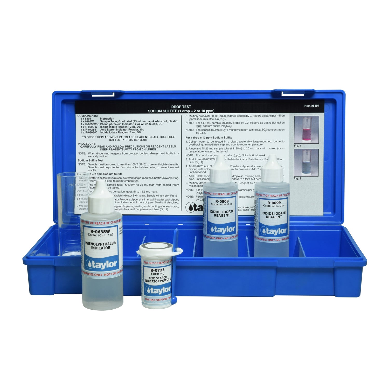 Drop Test, Sulfite (Sodium Sulfite), Iodometric, 1 drop = 2 or 10 ppm