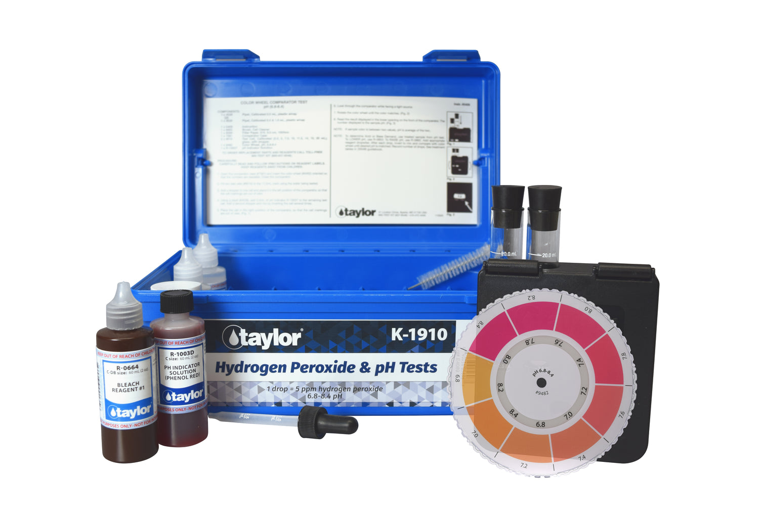 Color Wheel Kit, Hydrogen Peroxide, 1 drop = 5 ppm/pH, 6.8-8.4 (Replaces K-9061)