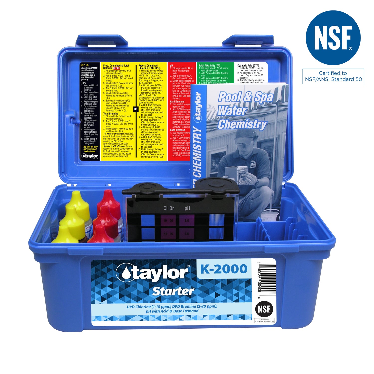 Starter™ kit for Chlorine/Bromine, pH (DPD–high range) (.75 oz bottles)