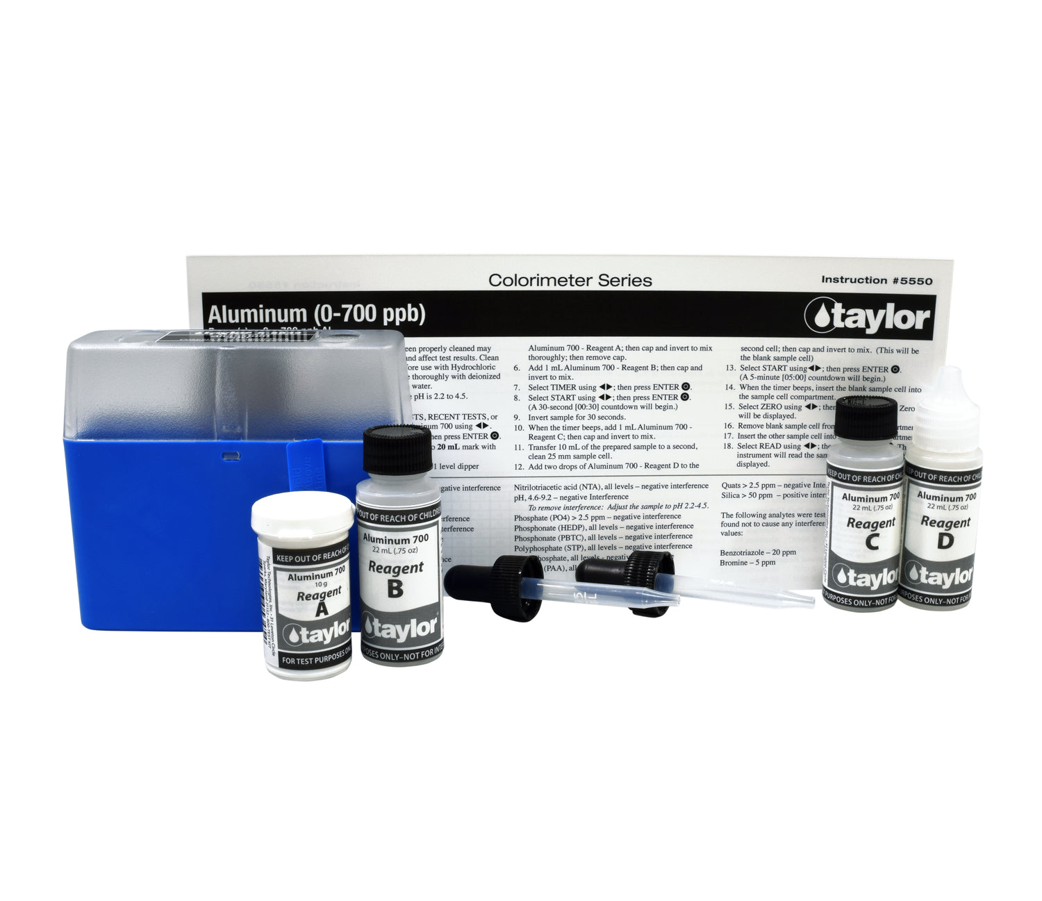 Colorimeter Reagent Pack, Aluminum, 0-700 ppb