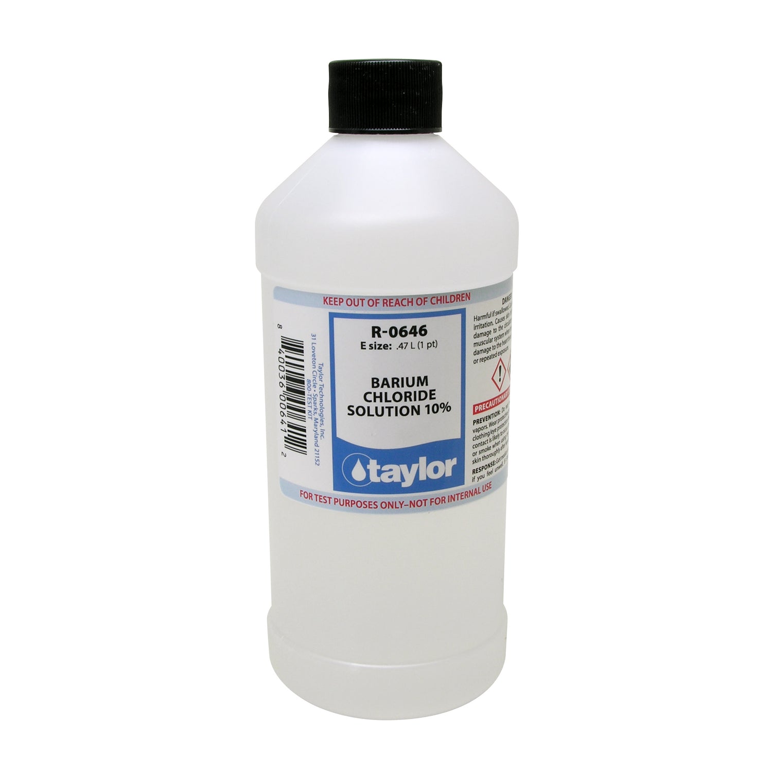 Barium Chloride Solution 10%, 16 oz