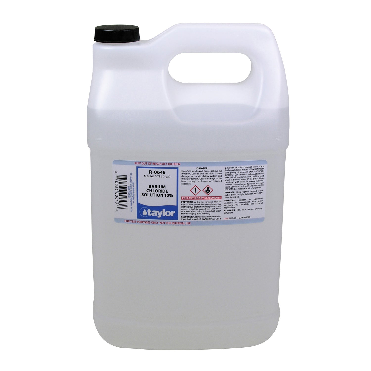 Barium Chloride Solution 10%, gal