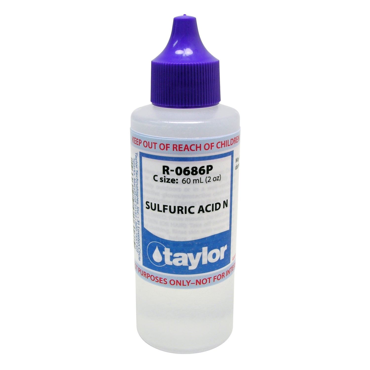 Sulfuric Acid N, 2 oz w/ purple cap, Dropper Bottle