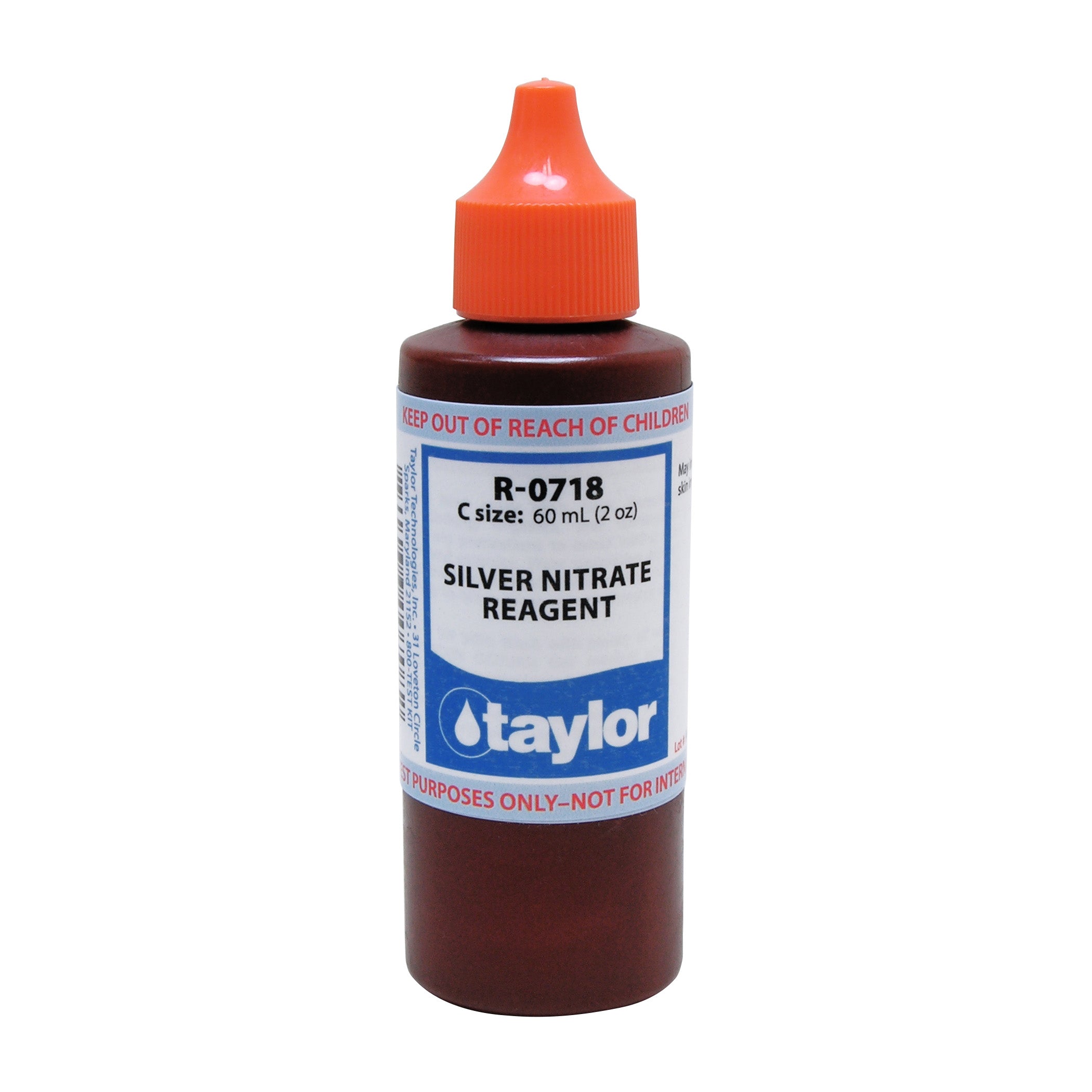 Silver Nitrate Developer Silver Nitrate Reagent 2 oz, Dropper Bottle – Taylor Technologies