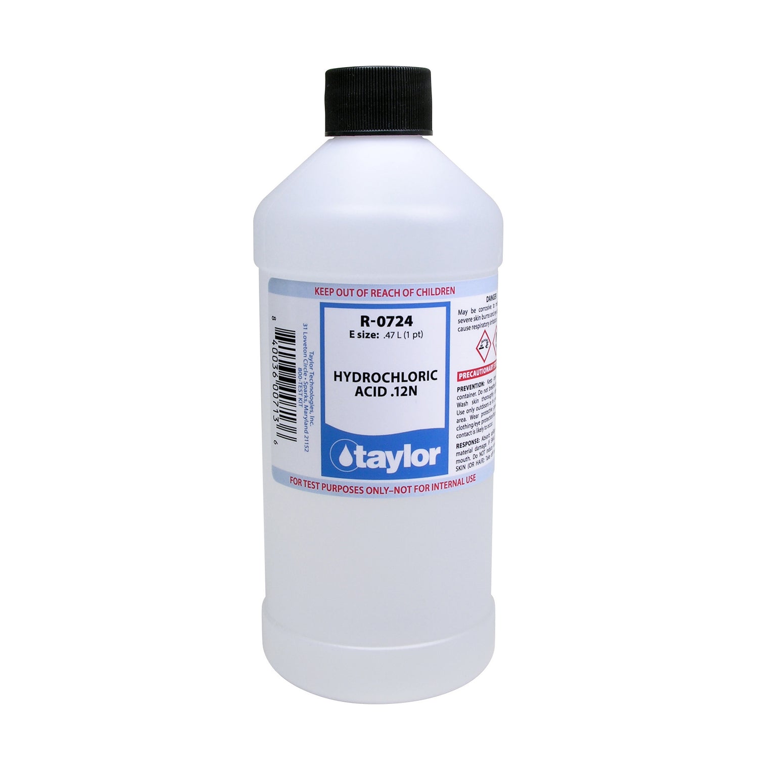 Hydrochloric Acid .12N, 16 oz