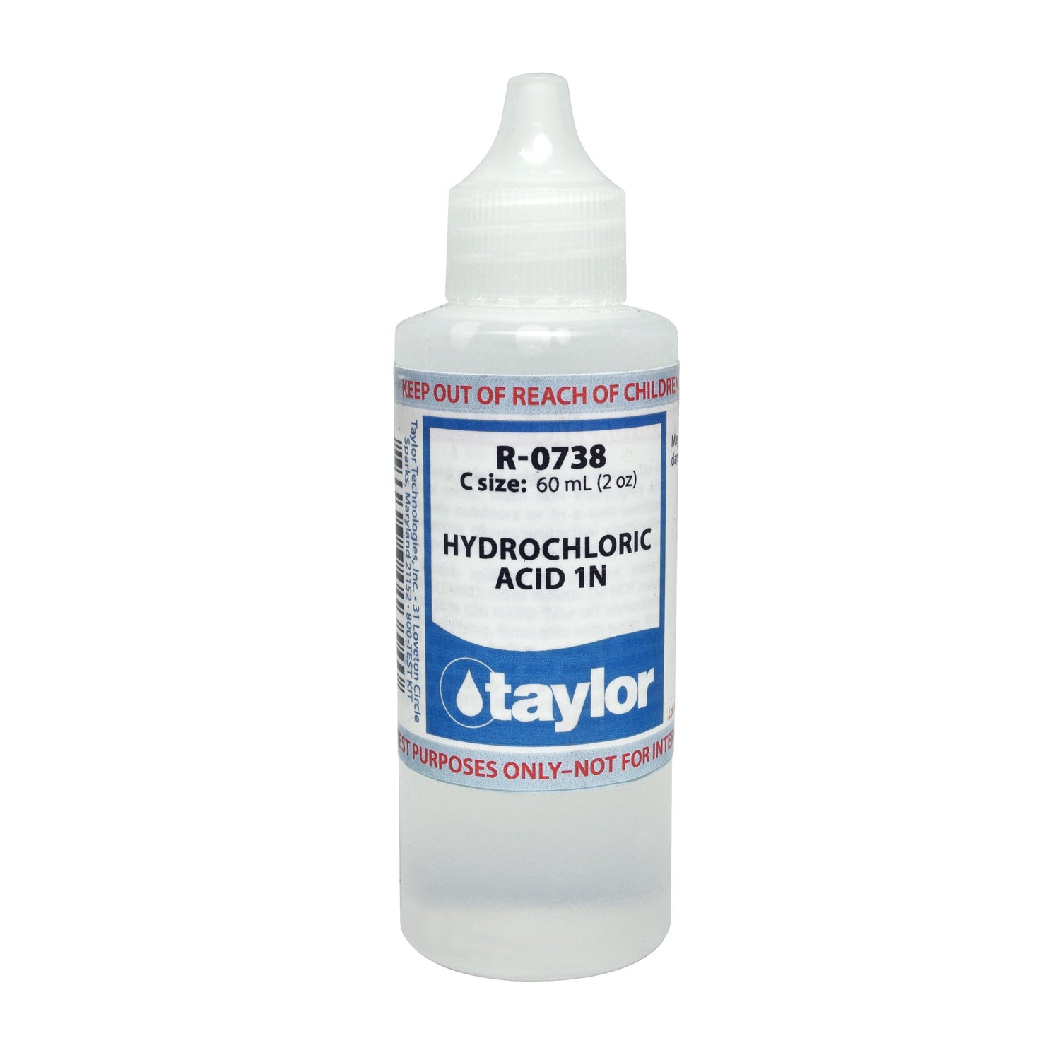 Hydrochloric Acid 1N, 2 oz, Dropper Bottle