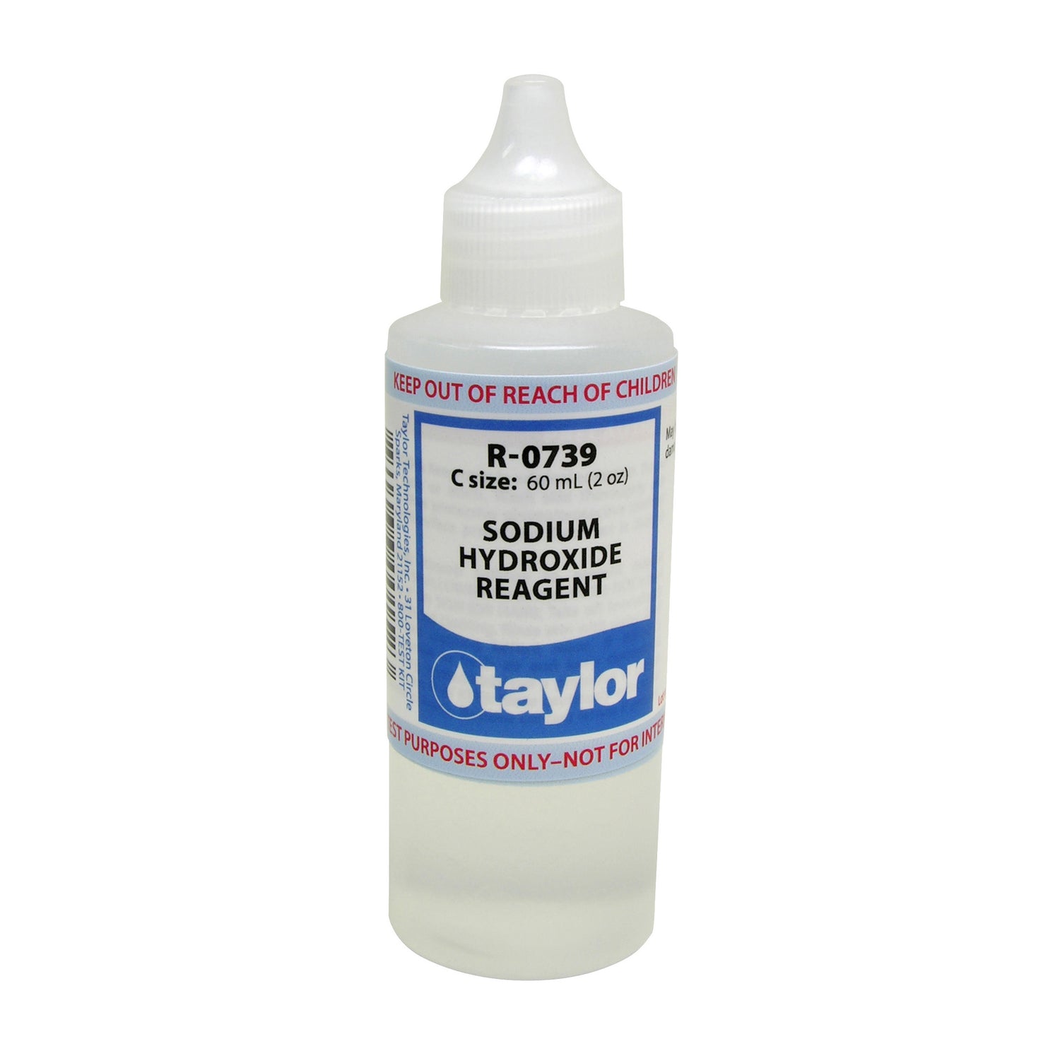 Sodium Hydroxide Reagent (1 drop = 0.5 g/100 mL HCl), 2 oz, Dropper Bottle