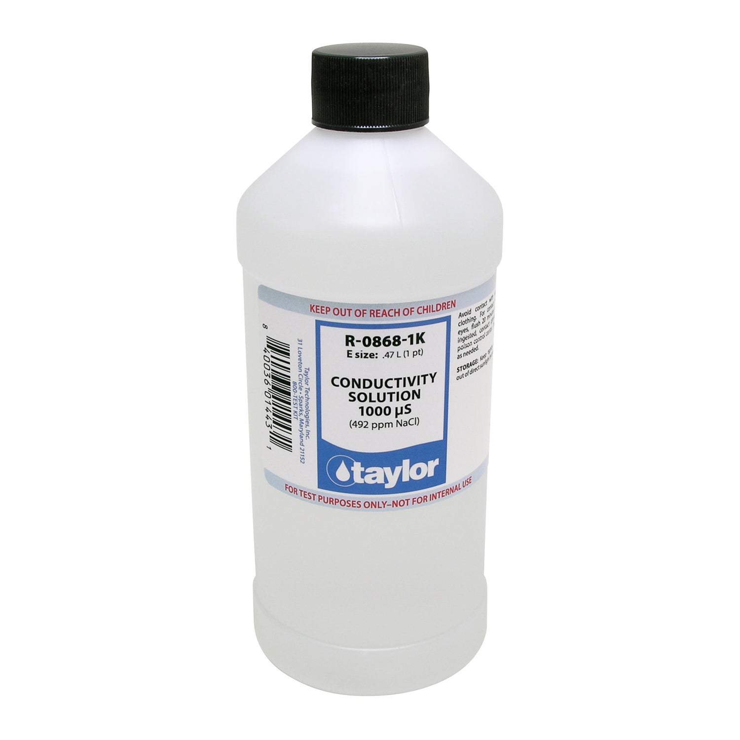 Conductivity Solution 1000 μS (492 ppm NaCl), 16 oz