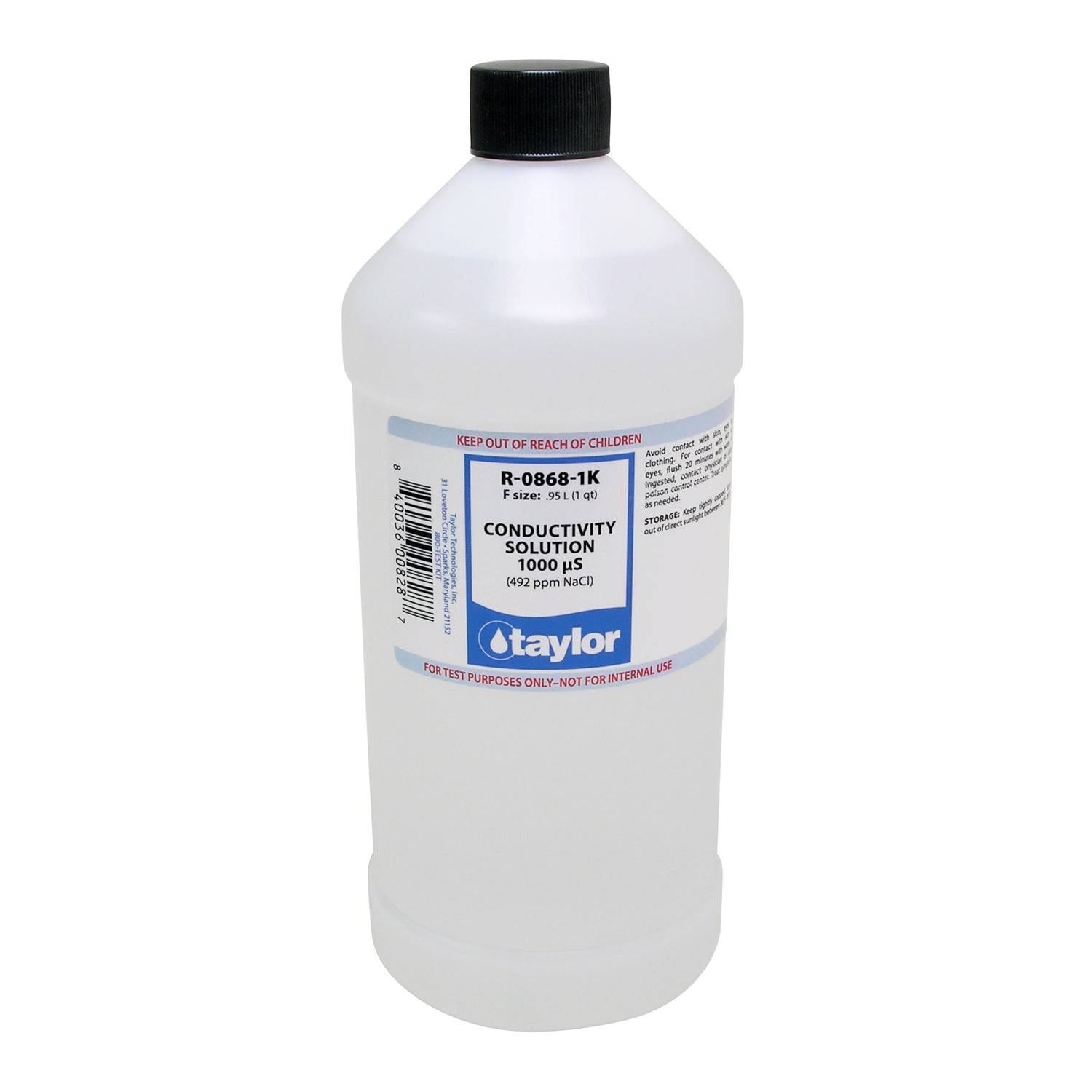 Conductivity Solution 1000 μS (492 ppm NaCl), 32 oz
