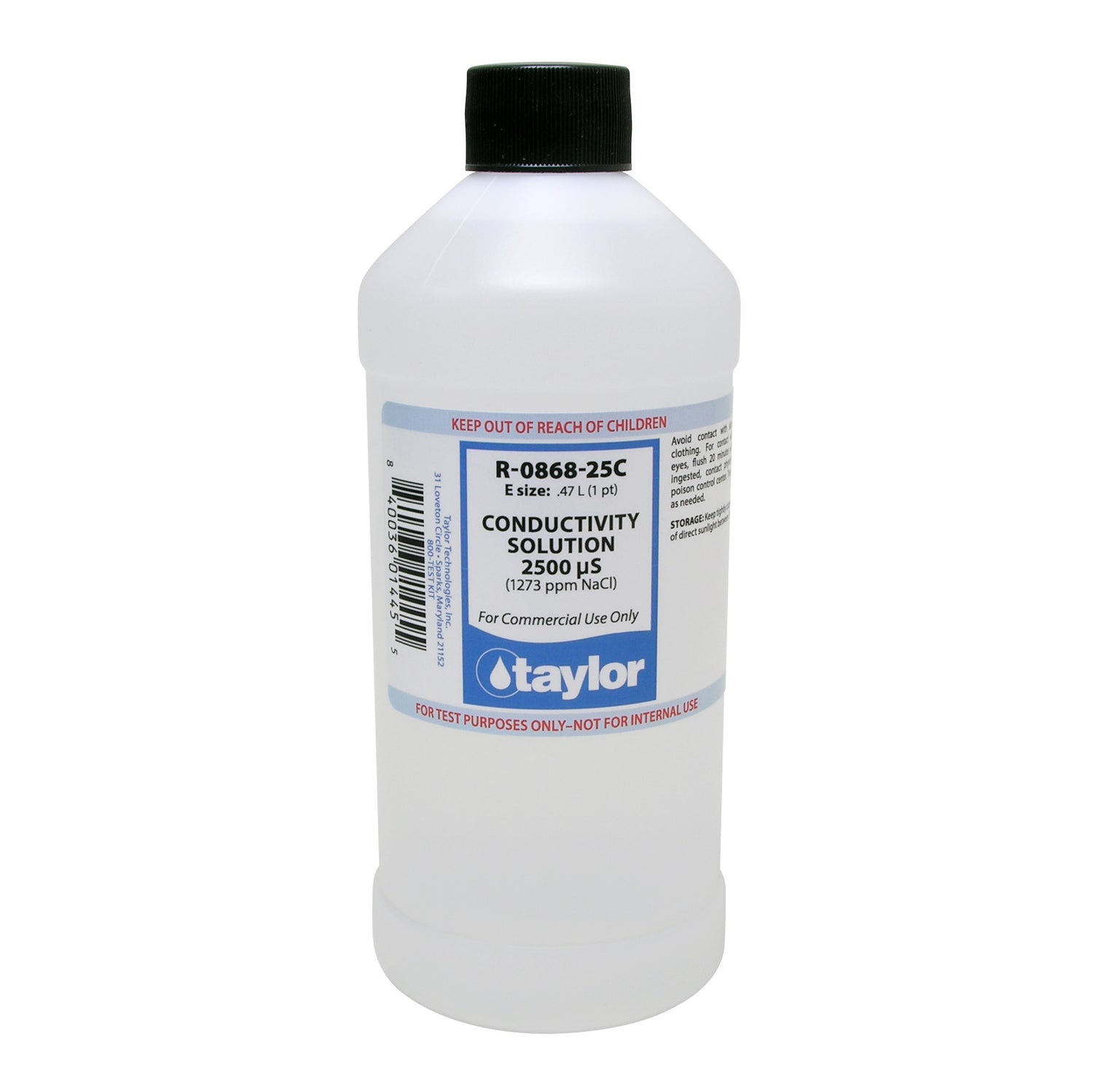 Conductivity Solution 2500 µS (1273 ppm NaCl), 16 oz