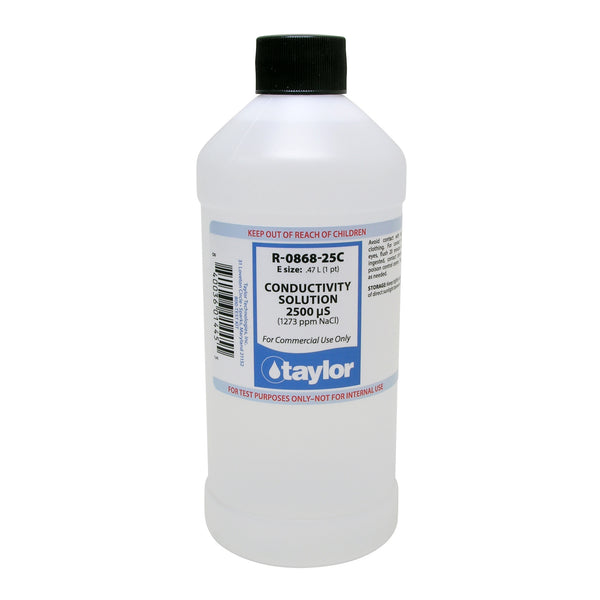 Conductivity Solution 2500 µS (1273 ppm NaCl), 16 oz – Taylor