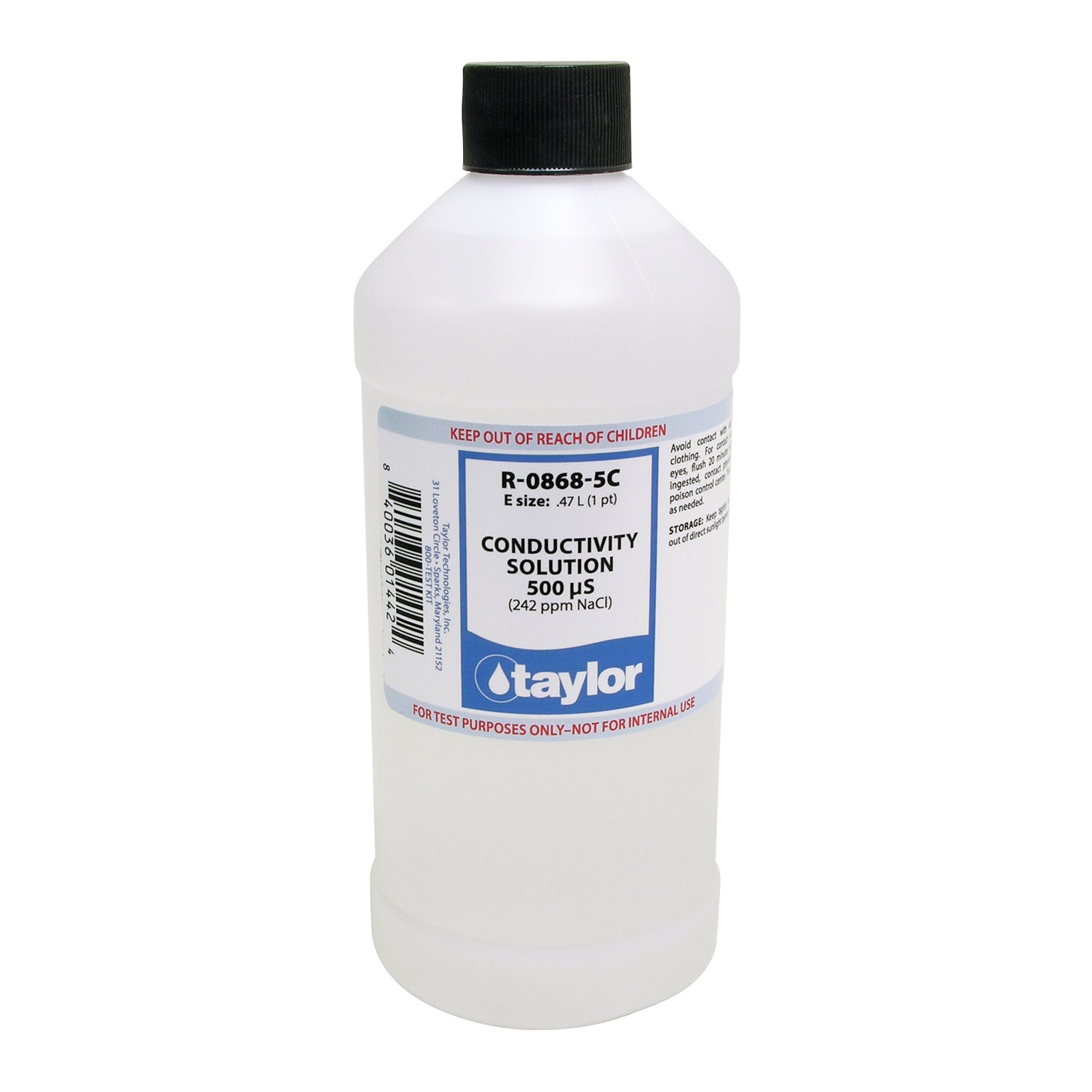 Conductivity Solution 500 μS (242 ppm NaCl), 16 oz