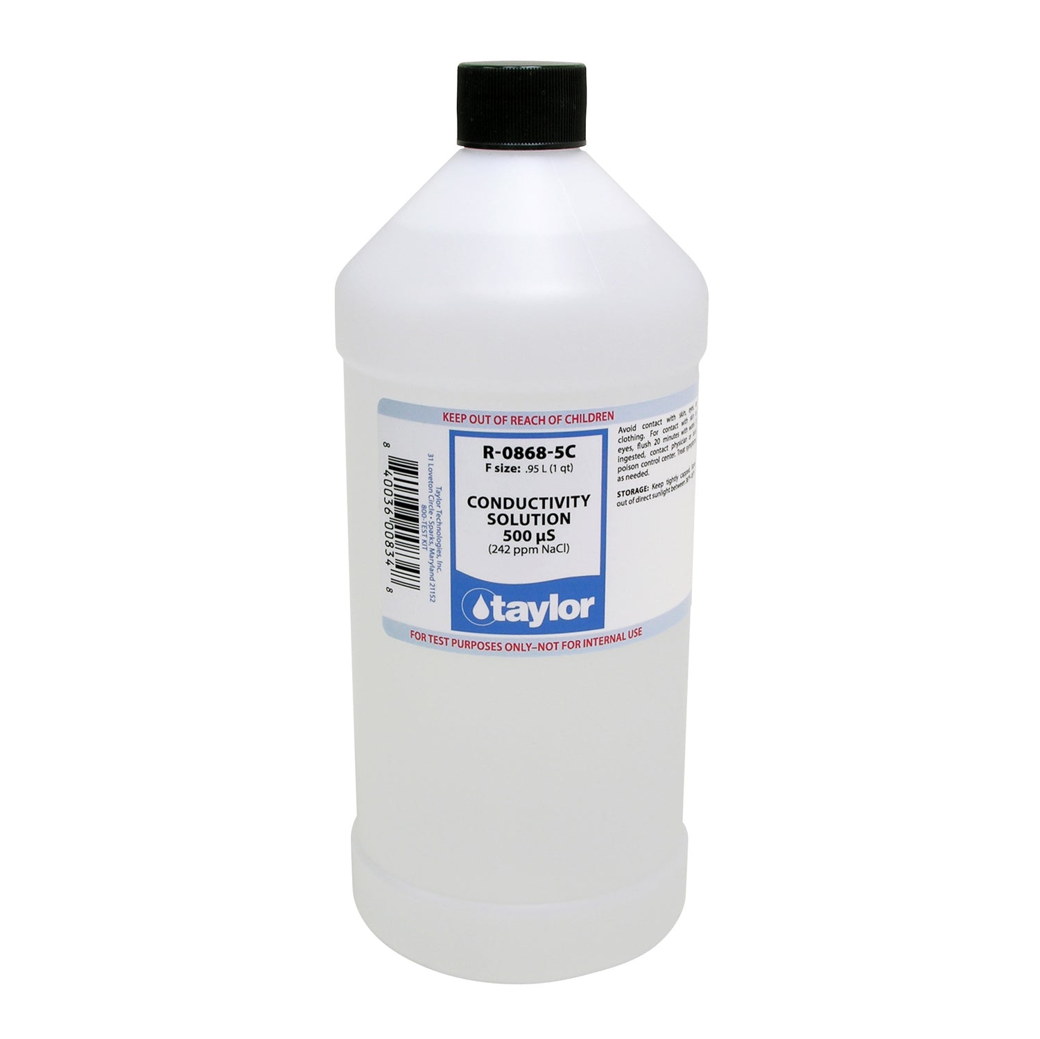 Conductivity Solution 500 μS (242 ppm NaCl), 32 oz