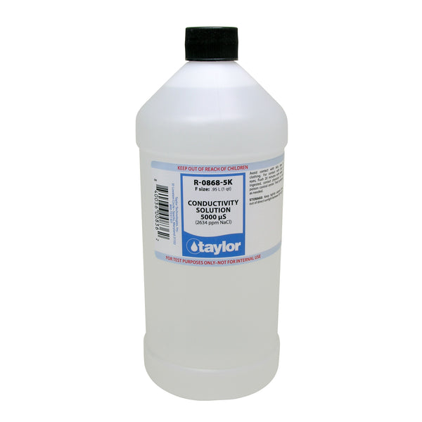 Conductivity Solution 5000 μS (2634 ppm NaCl), 32 oz – Taylor