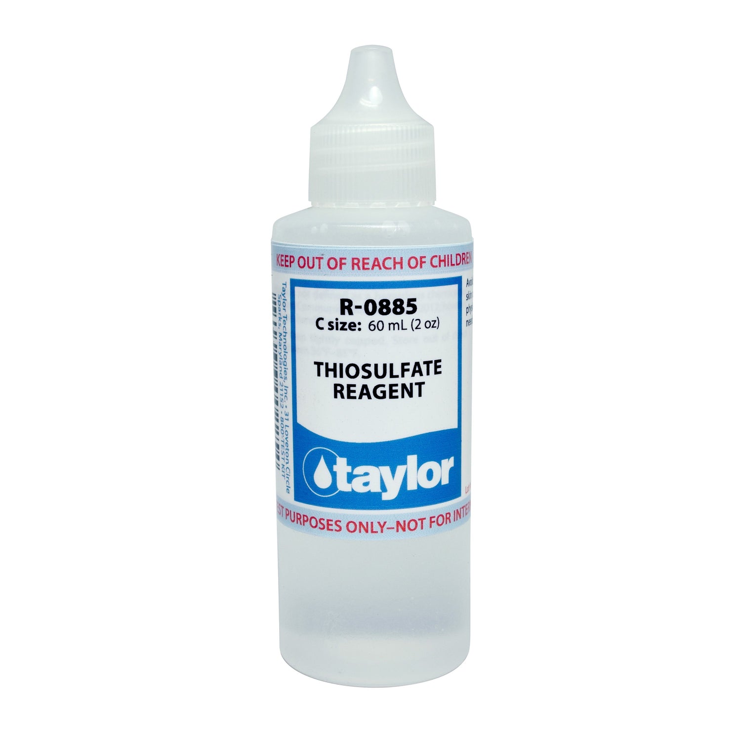 Thiosulfate Reagent (2 mL sample, 1 dr=0.5% Hâ‚‚Oâ‚‚; 1 mL sample, 1 dr=1% Hâ‚‚Oâ‚‚), 2 oz, Dropper Bottle