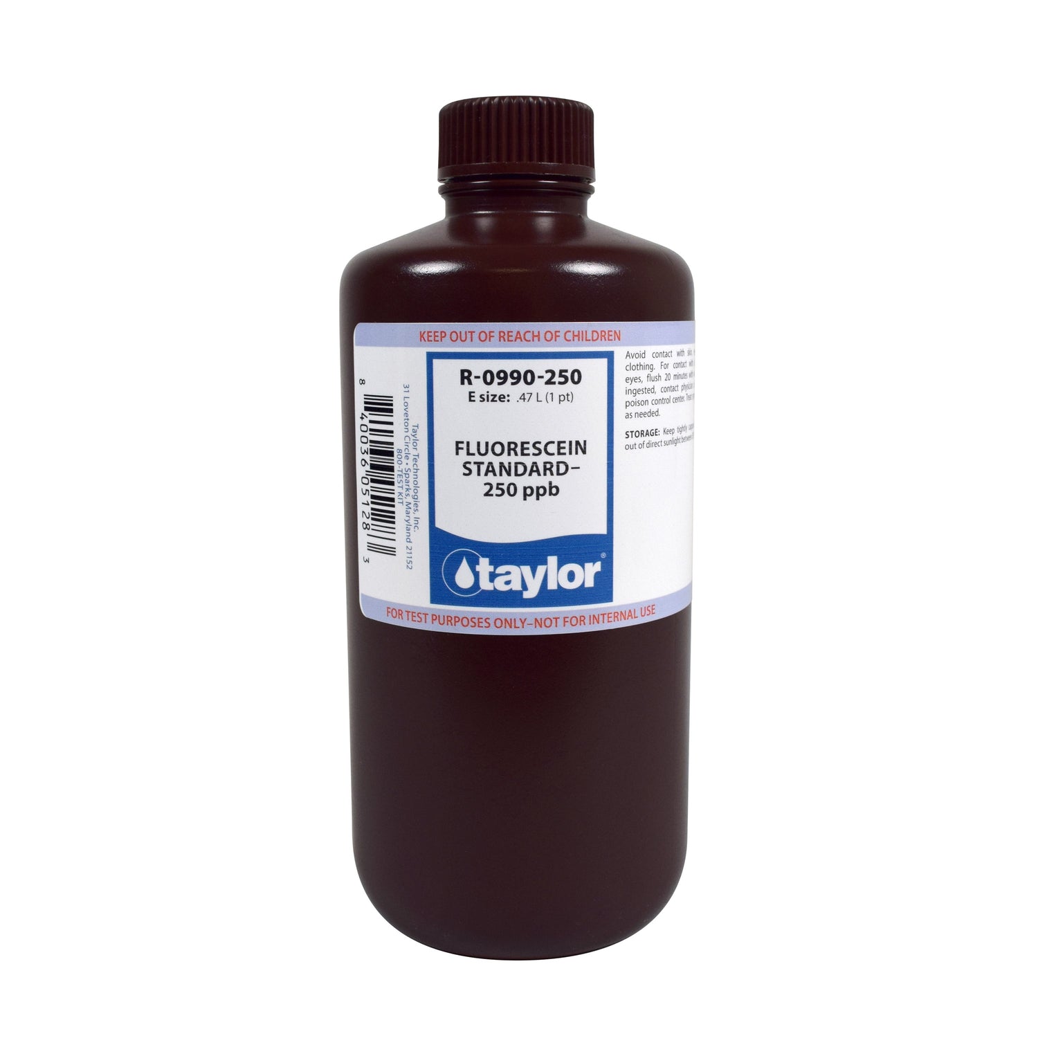 Fluorescein Standard 250 ppb, 16 oz