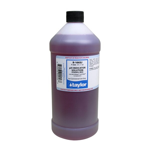 pH Indicator Solution (for Midget & Slide comparators), Phenol Red, 32 oz