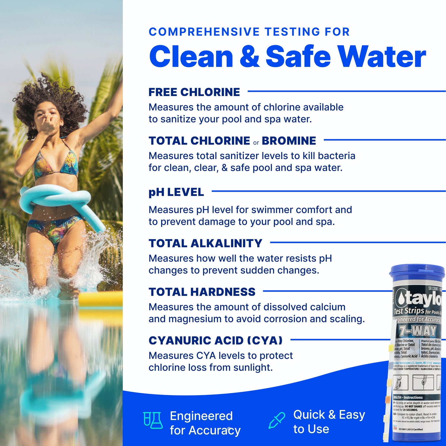 7-Way Test Strips for Pools & Spas