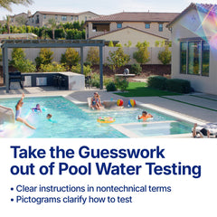 Children playing in a residential pool with beach